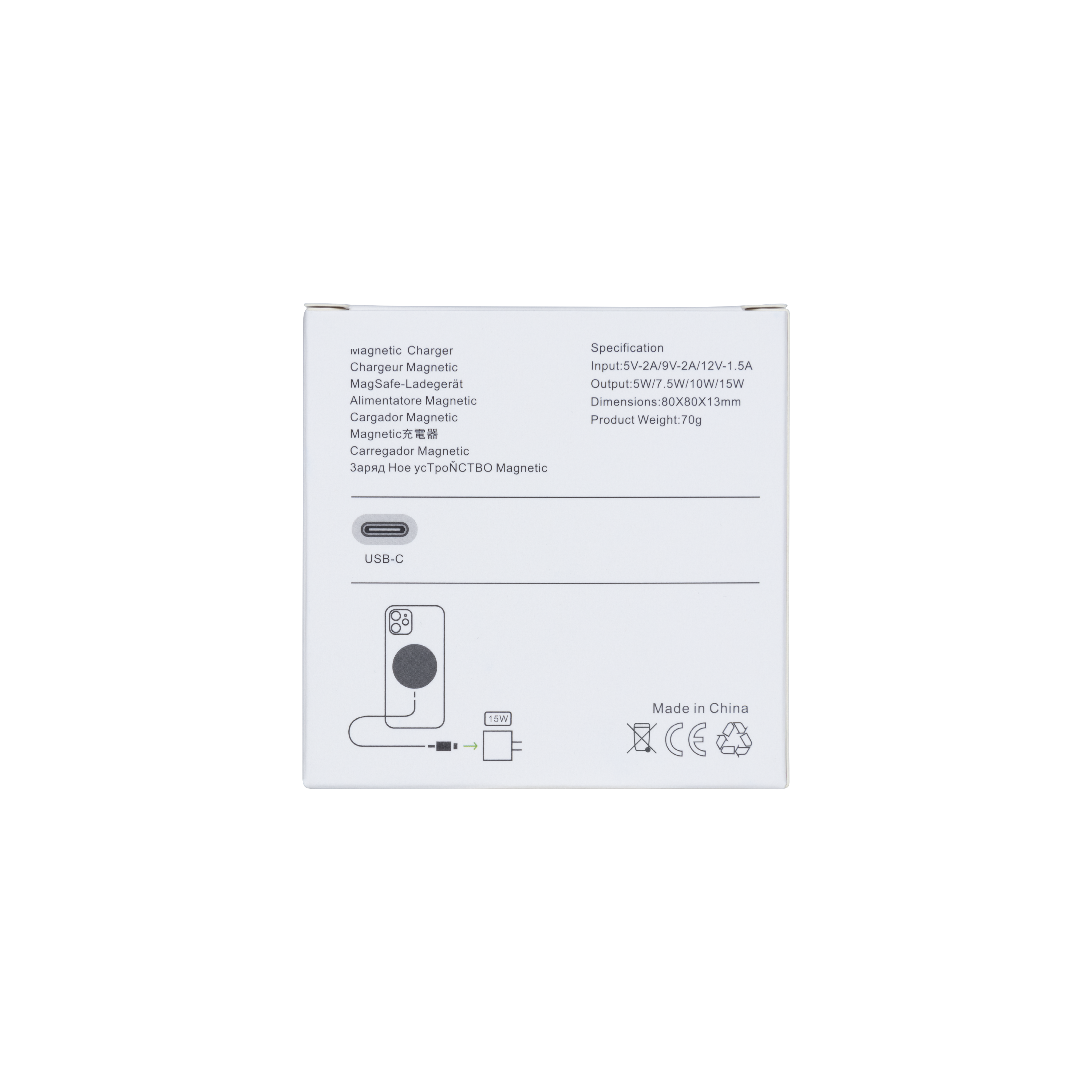 For Apple iPhone 12 To 15 Series Safe Magnetic Fast Wireless Charger 15W White Bulk