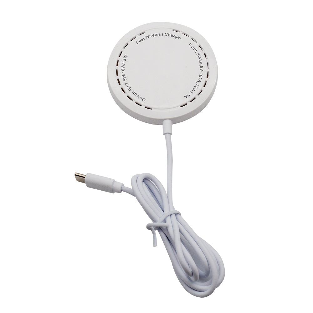 For Apple iPhone 12 To 15 Series Safe Magnetic Fast Wireless Charger 15W White Bulk