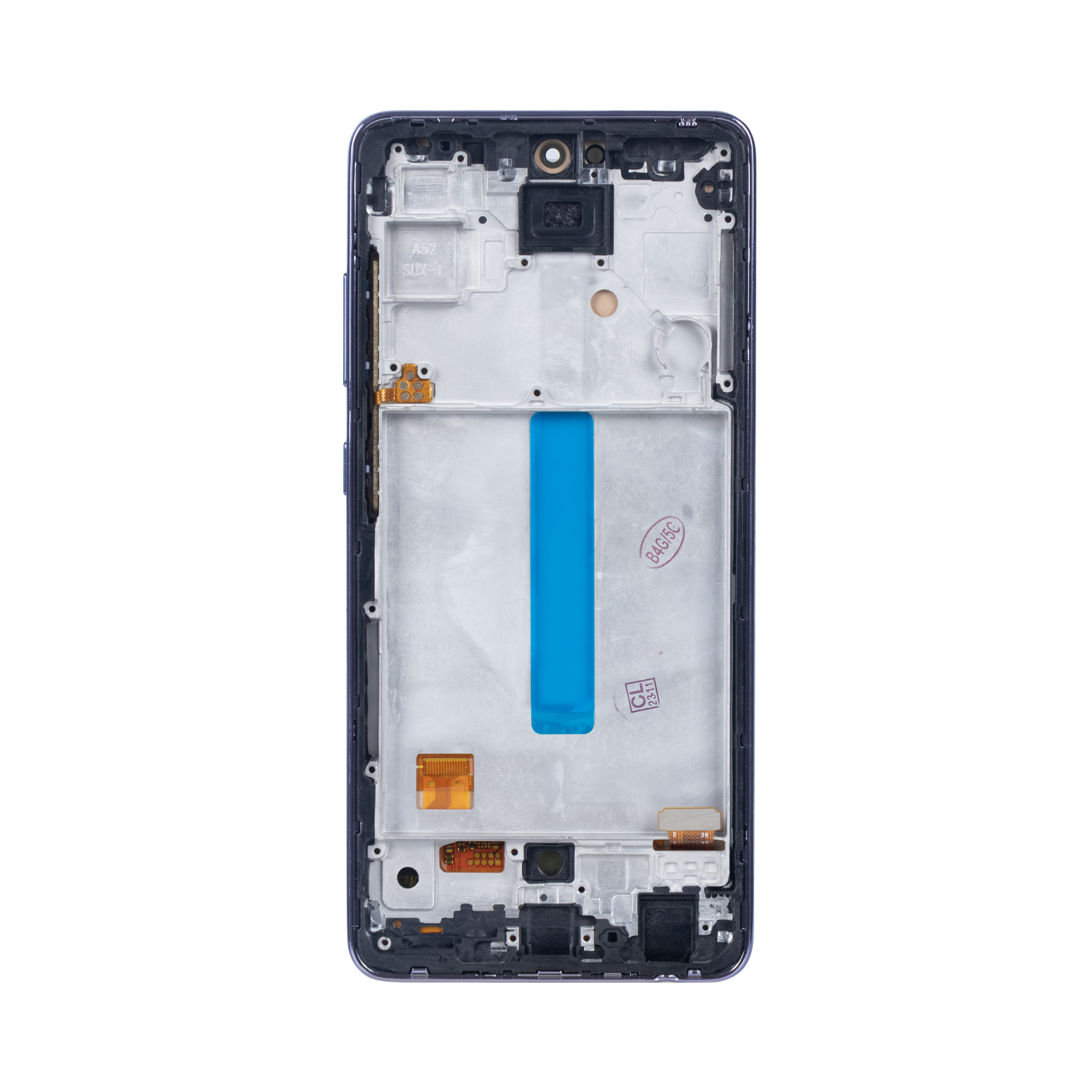 شاشة وديجتايزر مع إطار لهاتف Samsung Galaxy A52 4G A525F بنفسجي رائع Soft-OLED