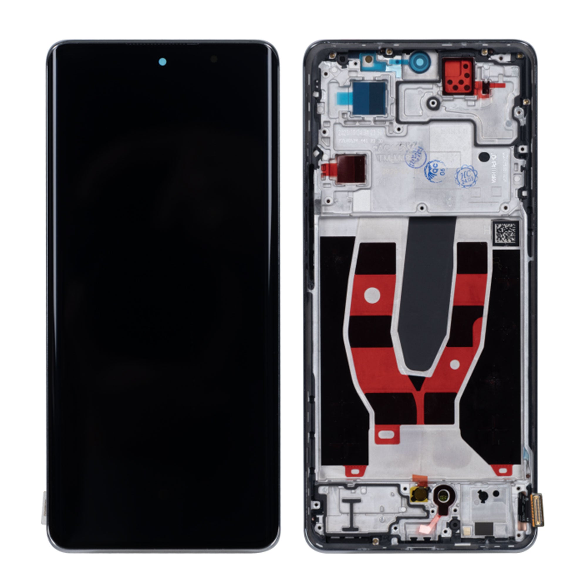 Ecrã e Digitalizador Oppo Reno 10 com Moldura Cinzento-Prateado OEM