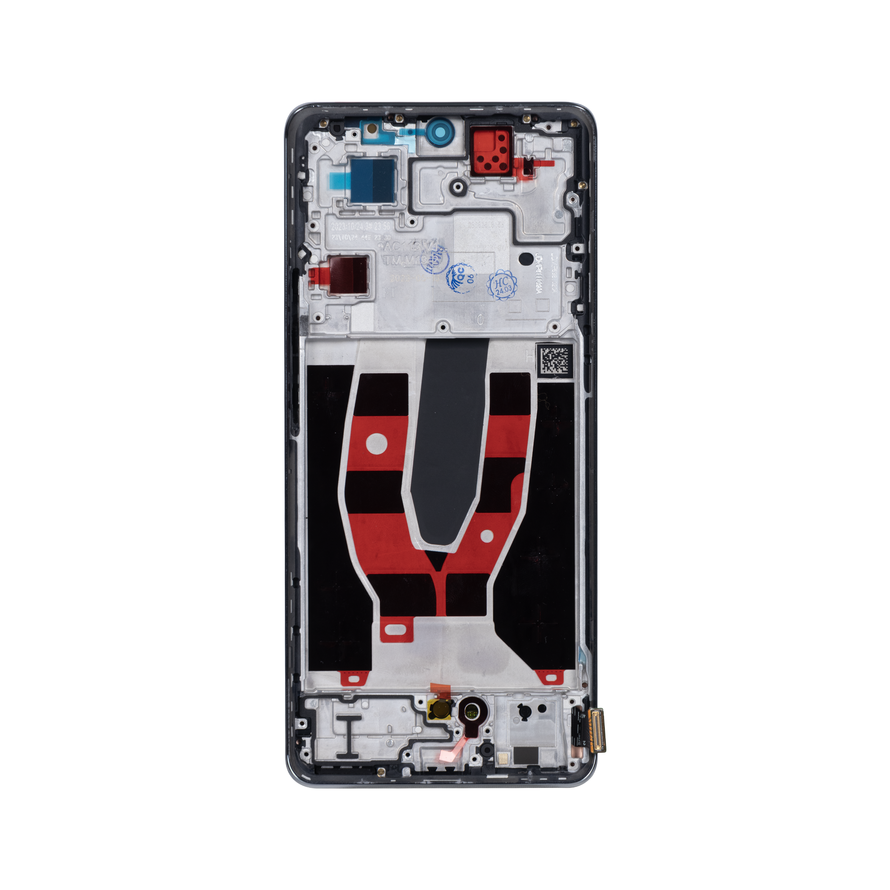 Ecrã e Digitalizador Oppo Reno 10 com Moldura Cinzento-Prateado OEM