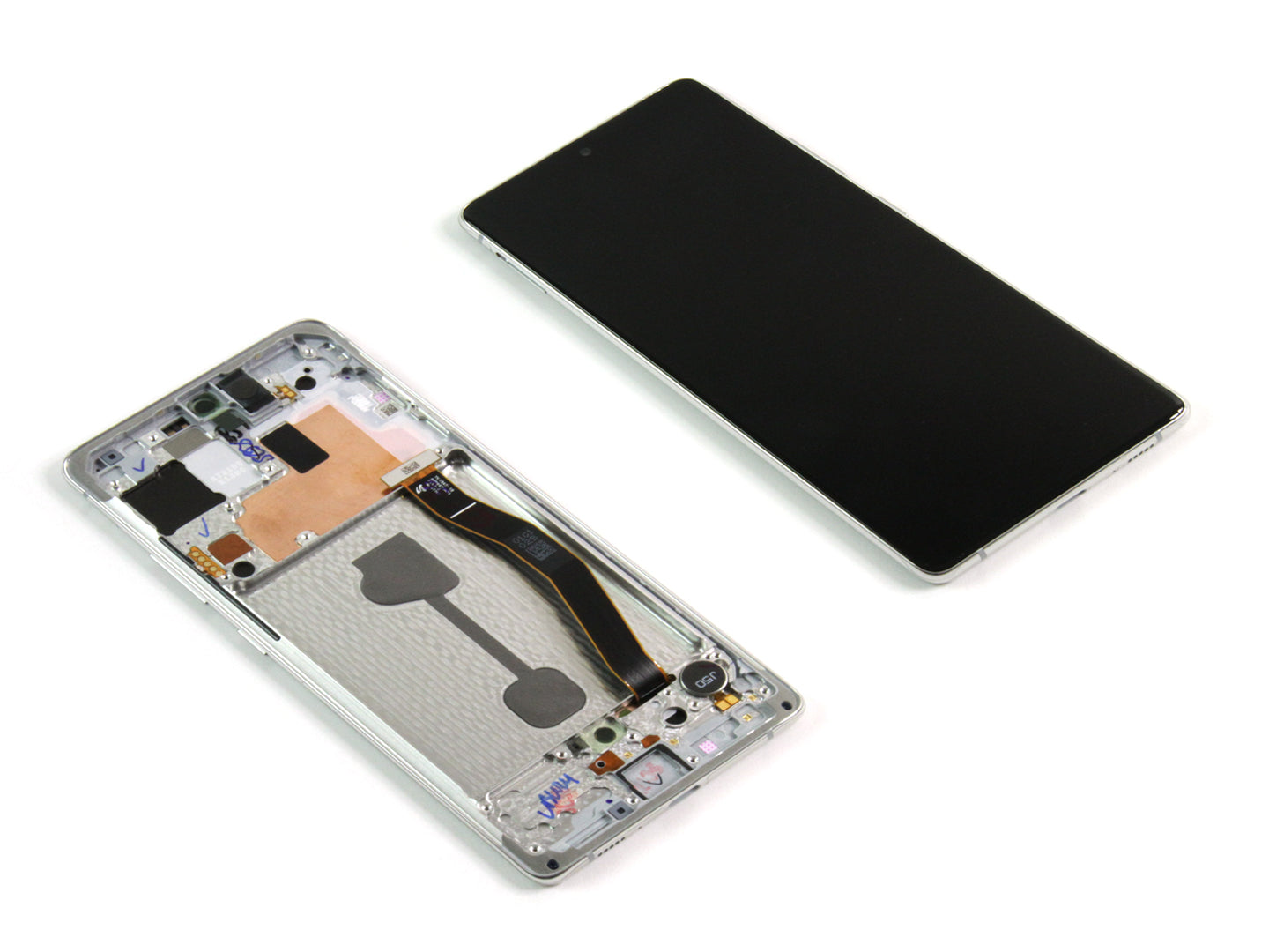 شاشة سامسونج جالكسي S10 لايت G770F ومحول رقمي مع إطار بلون أبيض من خدمة Prism