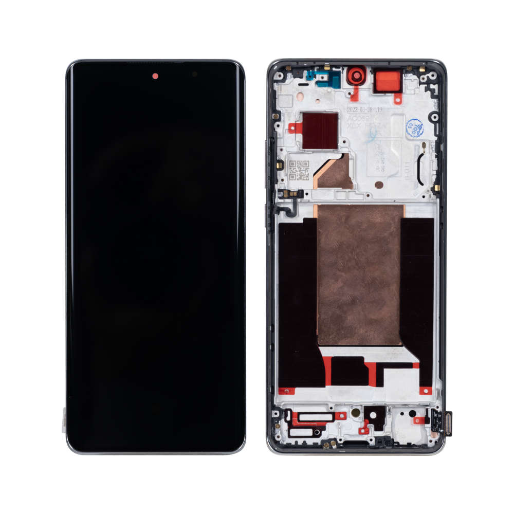Ecrã e Digitalizador Oppo Reno 10 Pro Plus com Armação Cinzento Prateado OEM