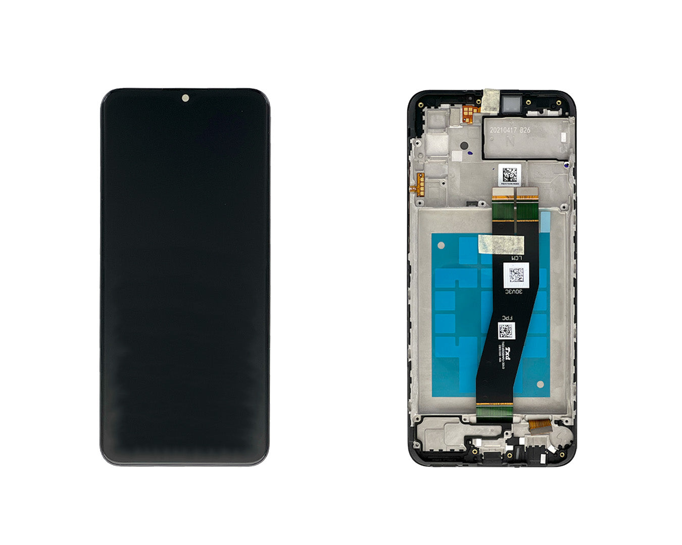 شاشة وهيكل ديجتايزر مع إطار أسود Samsung Galaxy A02s A025G (الاتحاد الأوروبي) حزمة خدمة
