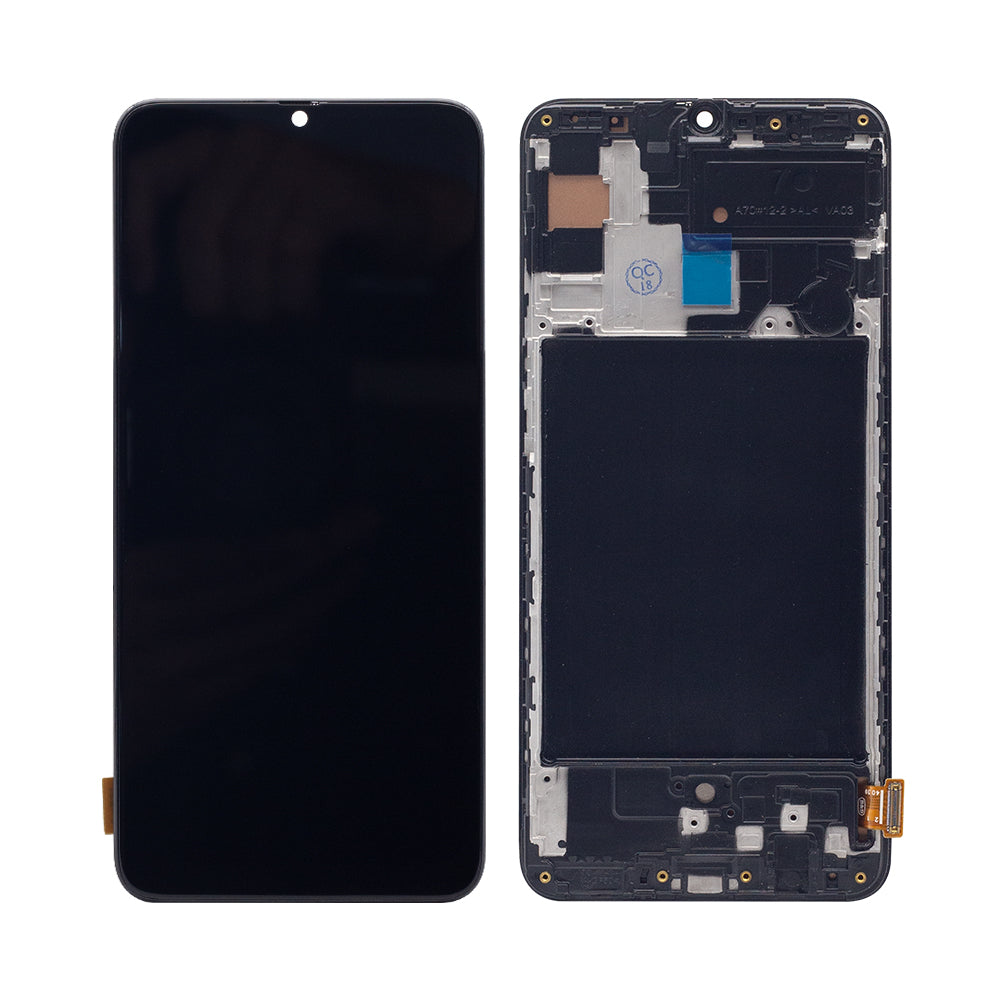 Samsung Galaxy A70 A705F Ecrã e Digitalizador com Aro Preto Soft-OLED