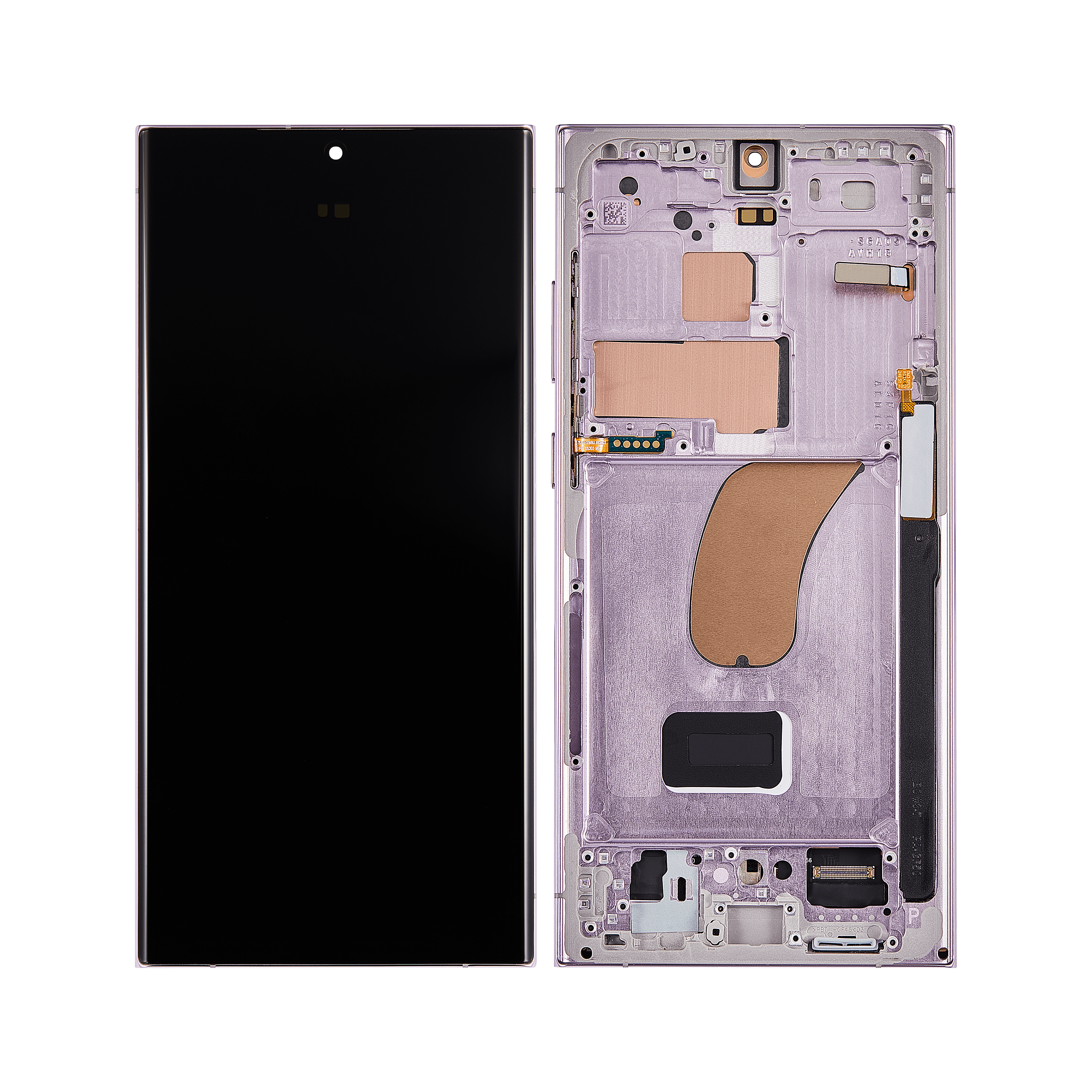 Samsung Galaxy S23 Ultra S918B شاشة وديجيتيزر مع إطار لون لافندر حزمة خدمة
