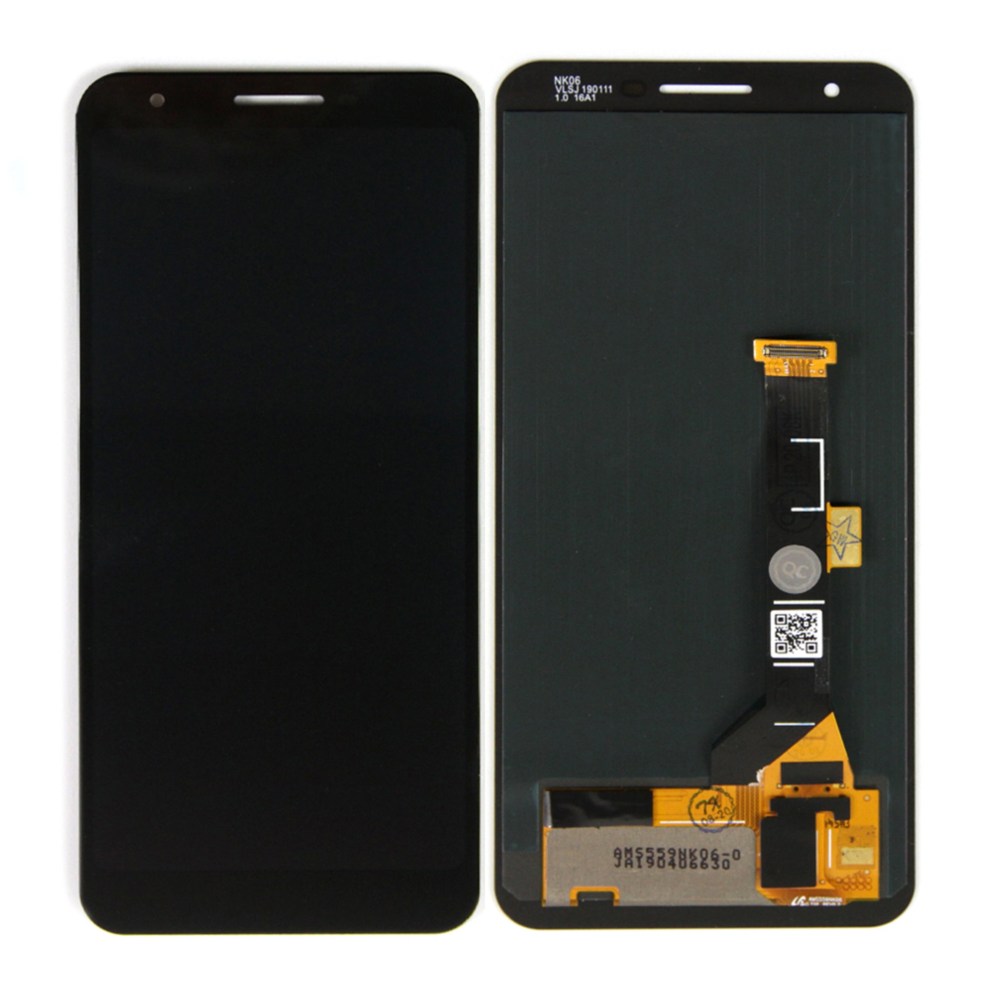 شاشة Google Pixel 3A مع محوّل رقمي بدون إطار، أسود، Soft-OLED