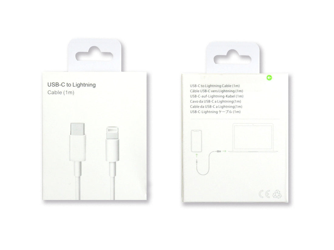 Para Cabo Apple USB-C para Lightning 100cm Branco Caixa de Varejo
