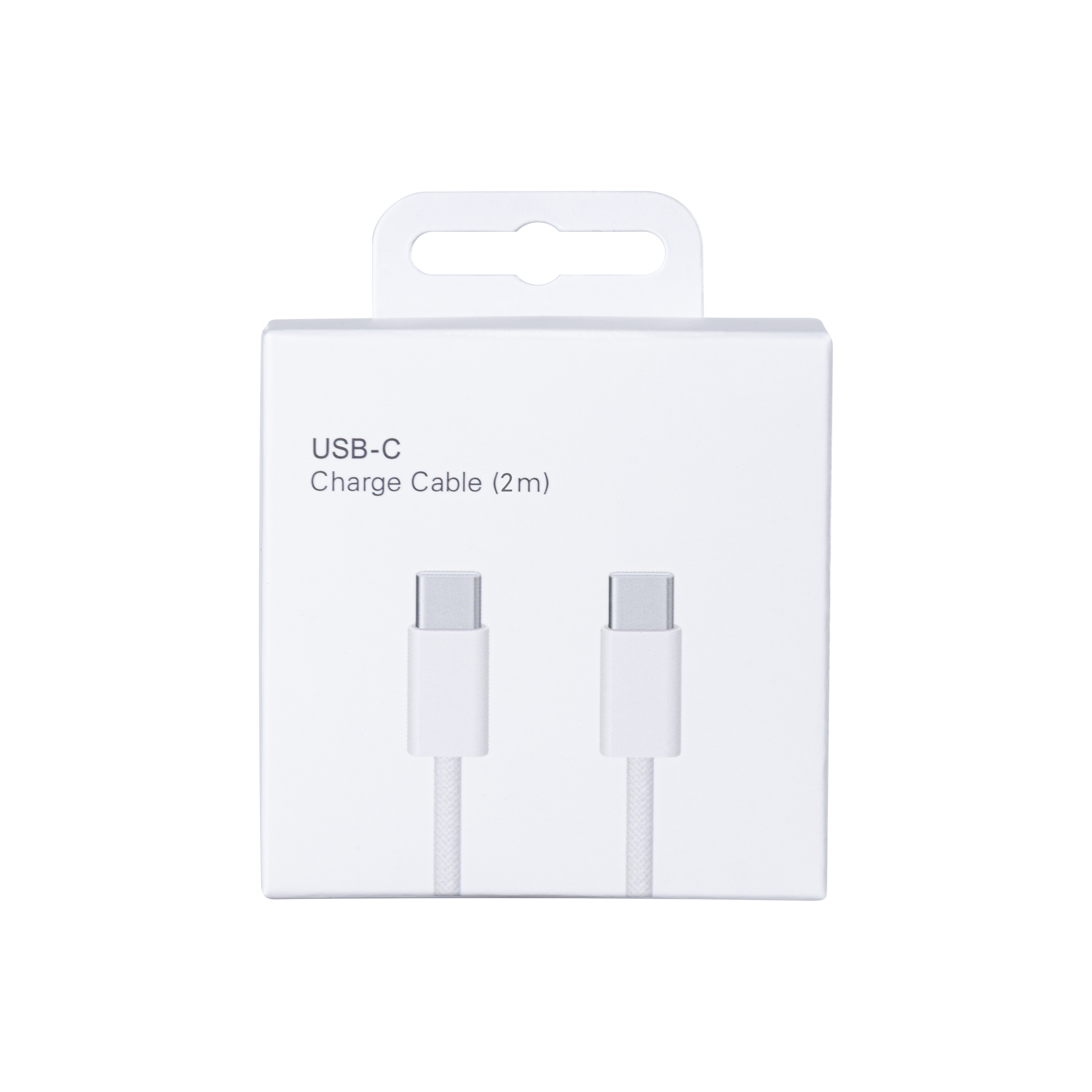 For Apple iPhone 15. 16. 17 Series USB-C To USB-C Woven Cable 200cm 60W White Retail Box