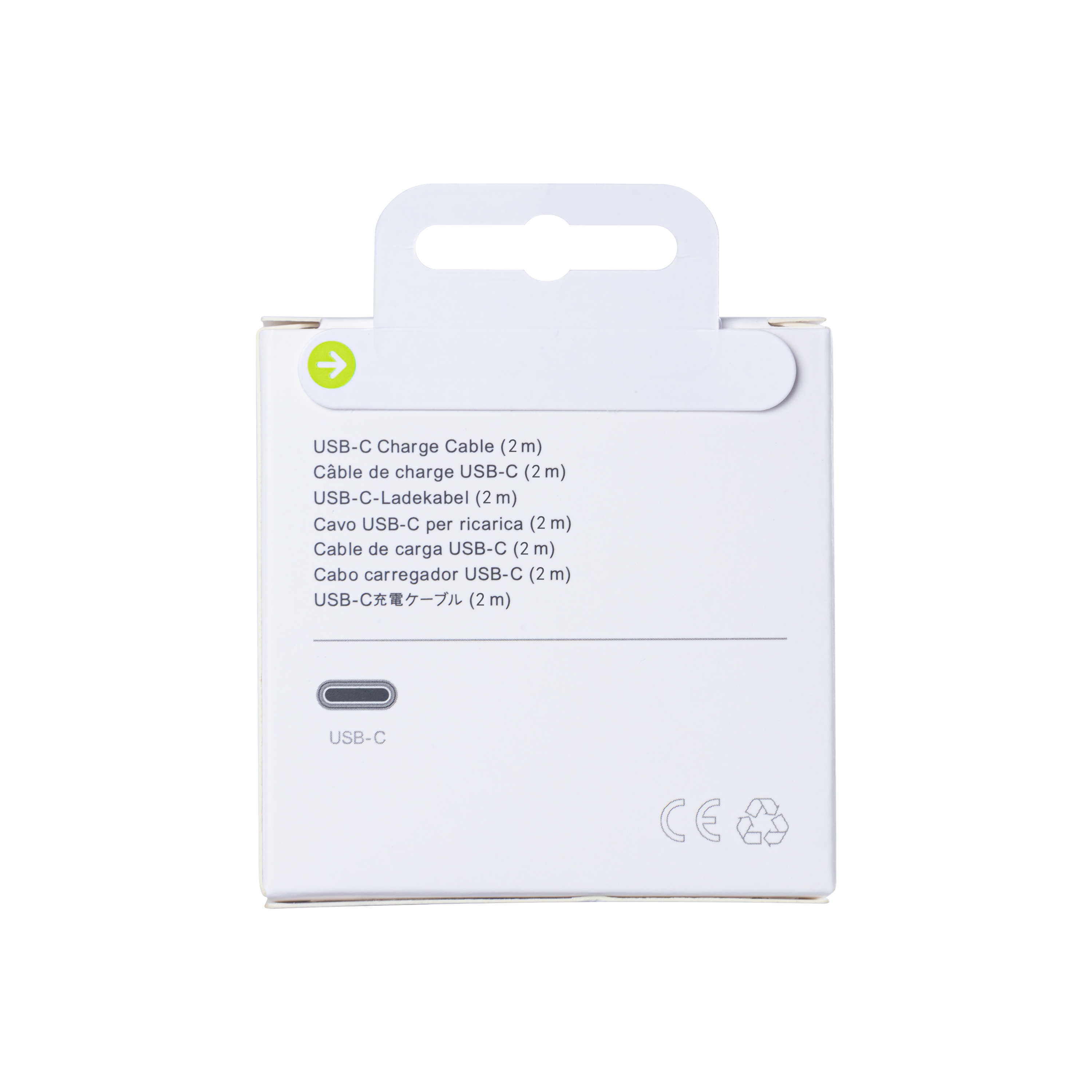 For Apple iPhone 15. 16. 17 Series USB-C To USB-C Woven Cable 200cm 60W White Retail Box