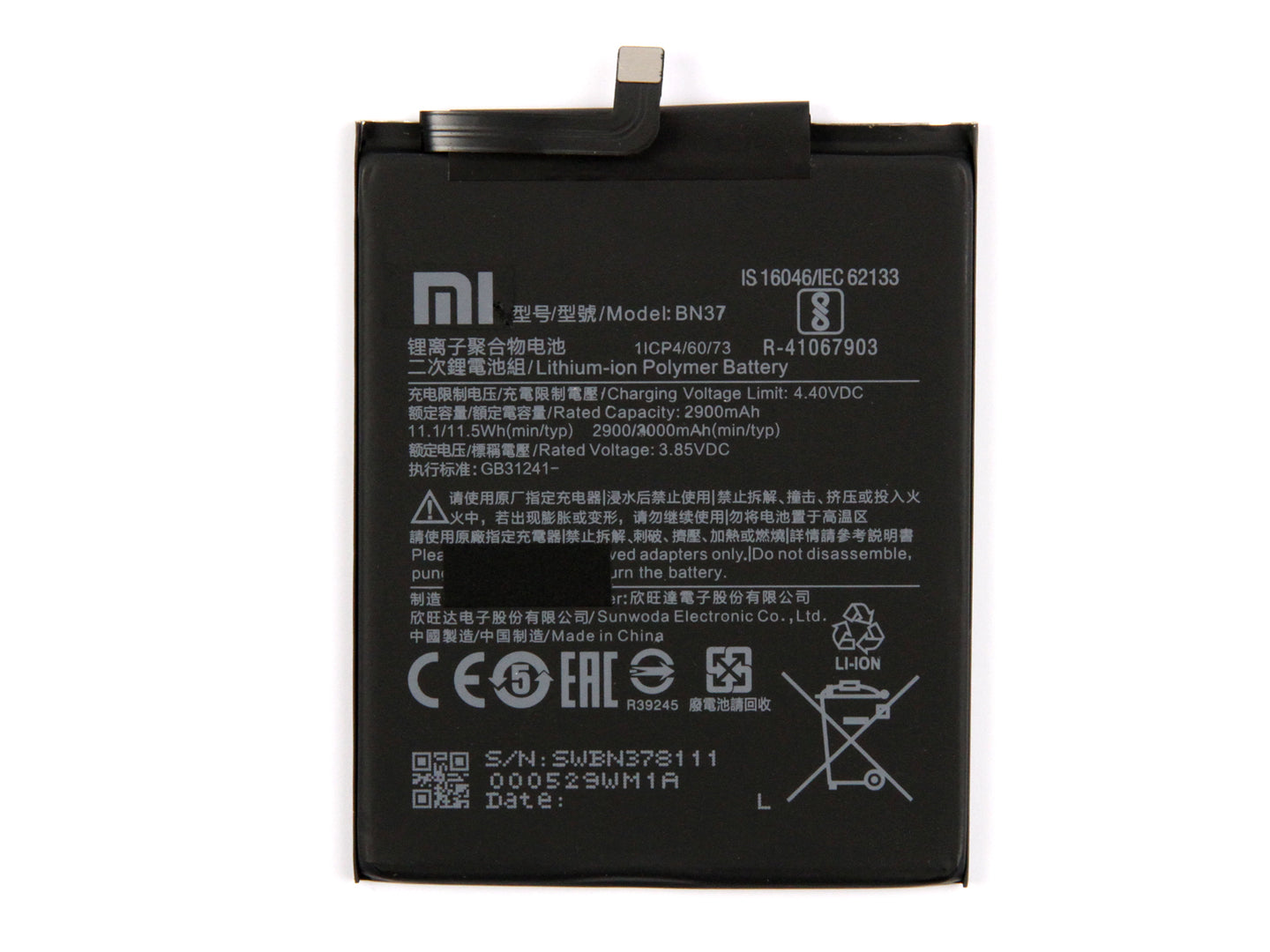 Xiaomi Redmi 6. Redmi 6A Battery BN37 OEM
