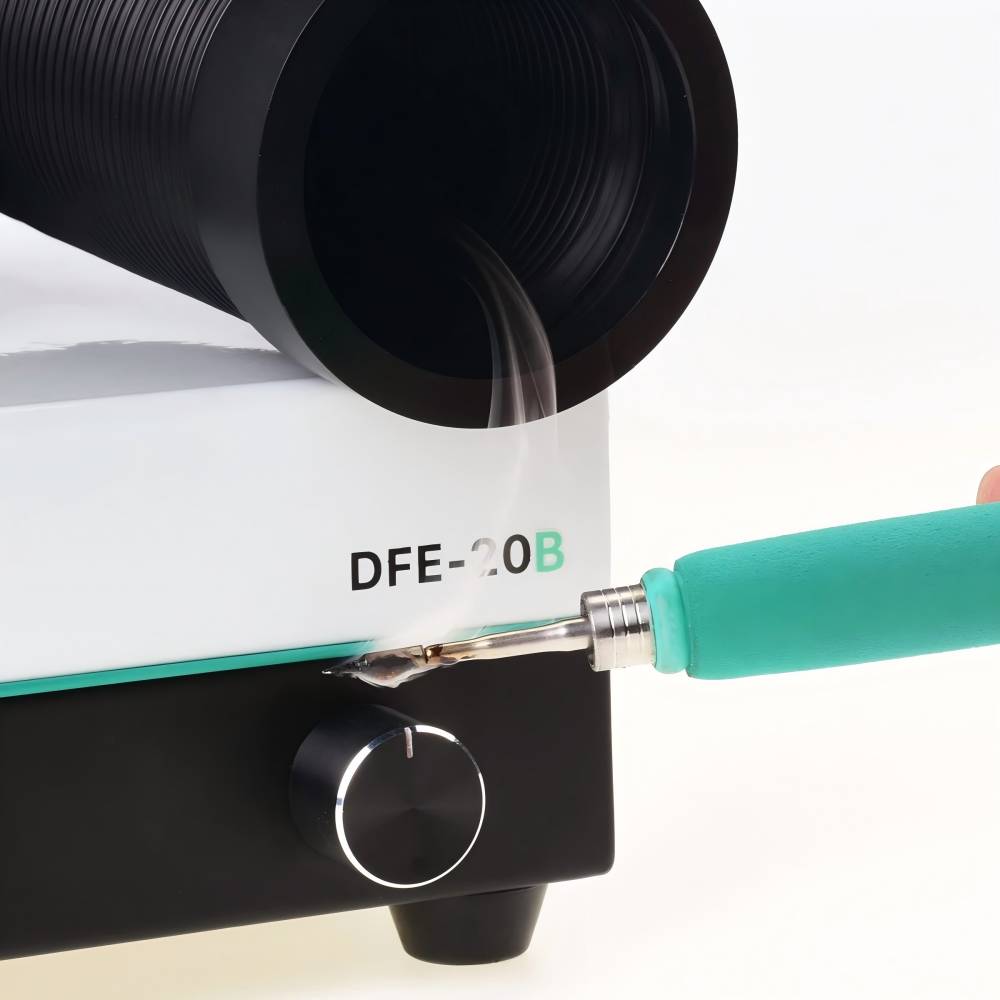 مستخرج دخان سطح المكتب REFOX DFE-20B لإصلاح الهواتف المحمولة
