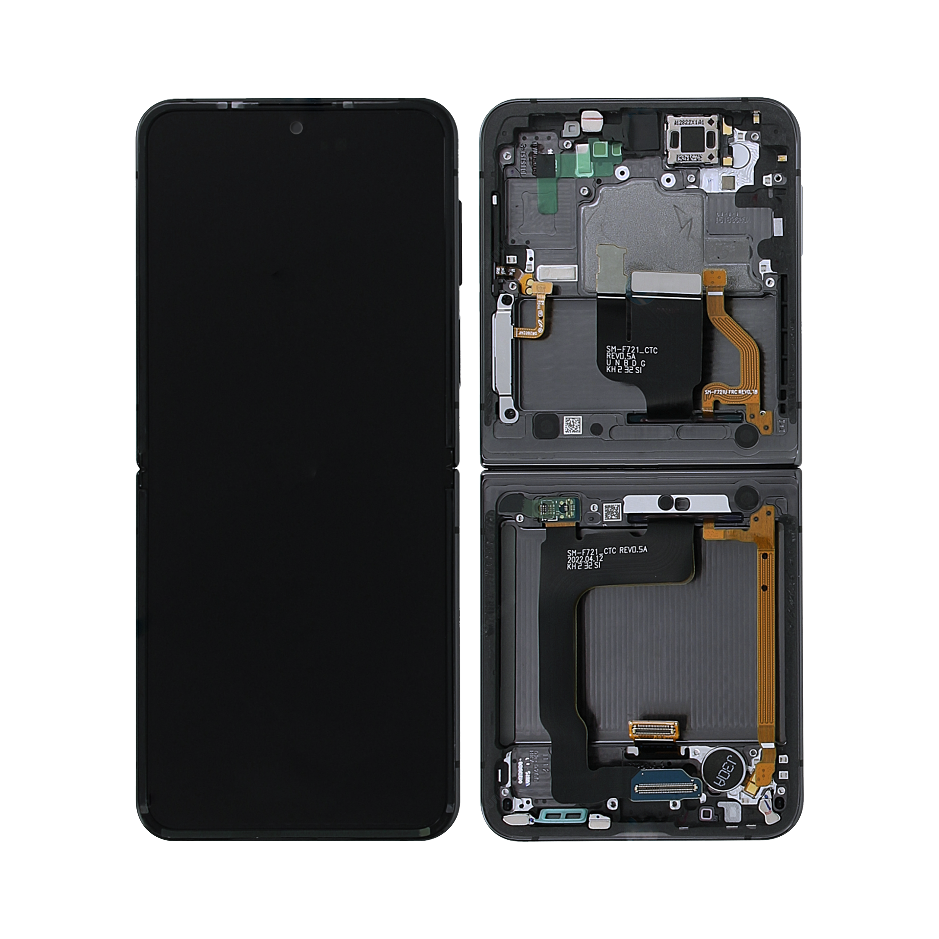 Samsung Galaxy Z Flip4 F721B Main Display And Digitizer With Frame Graphite Service Pack