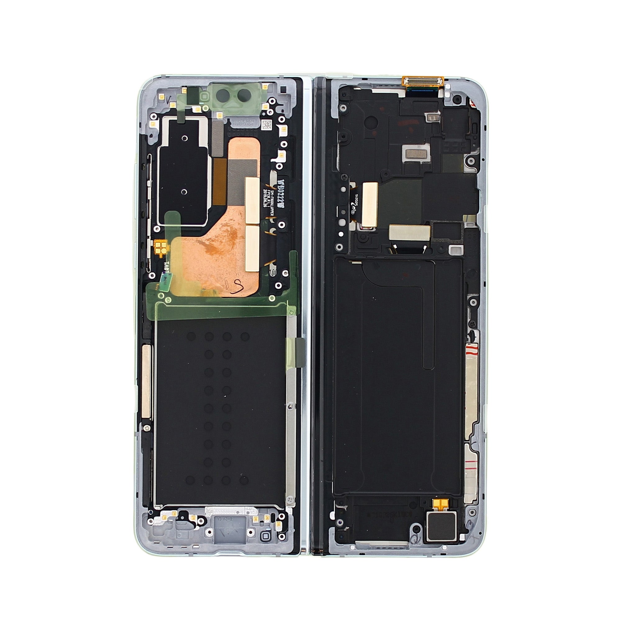 Ecrã principal e digitalizador Samsung Galaxy Fold F900F com moldura Space Silver Service Pack