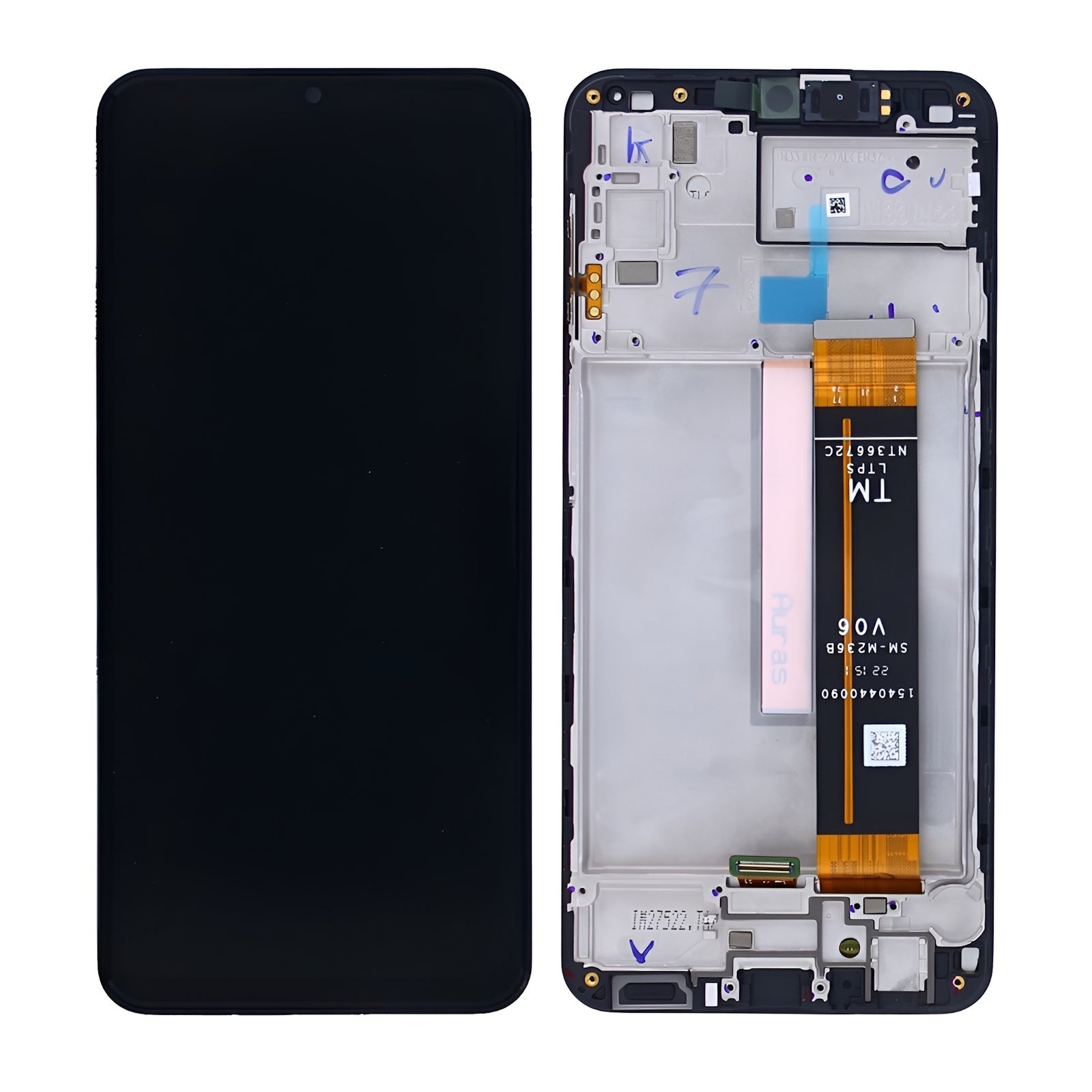 Samsung Galaxy M23 5G M236B Ecrã e Digitalizador com Chassi Preto (TM Flex) Service Pack