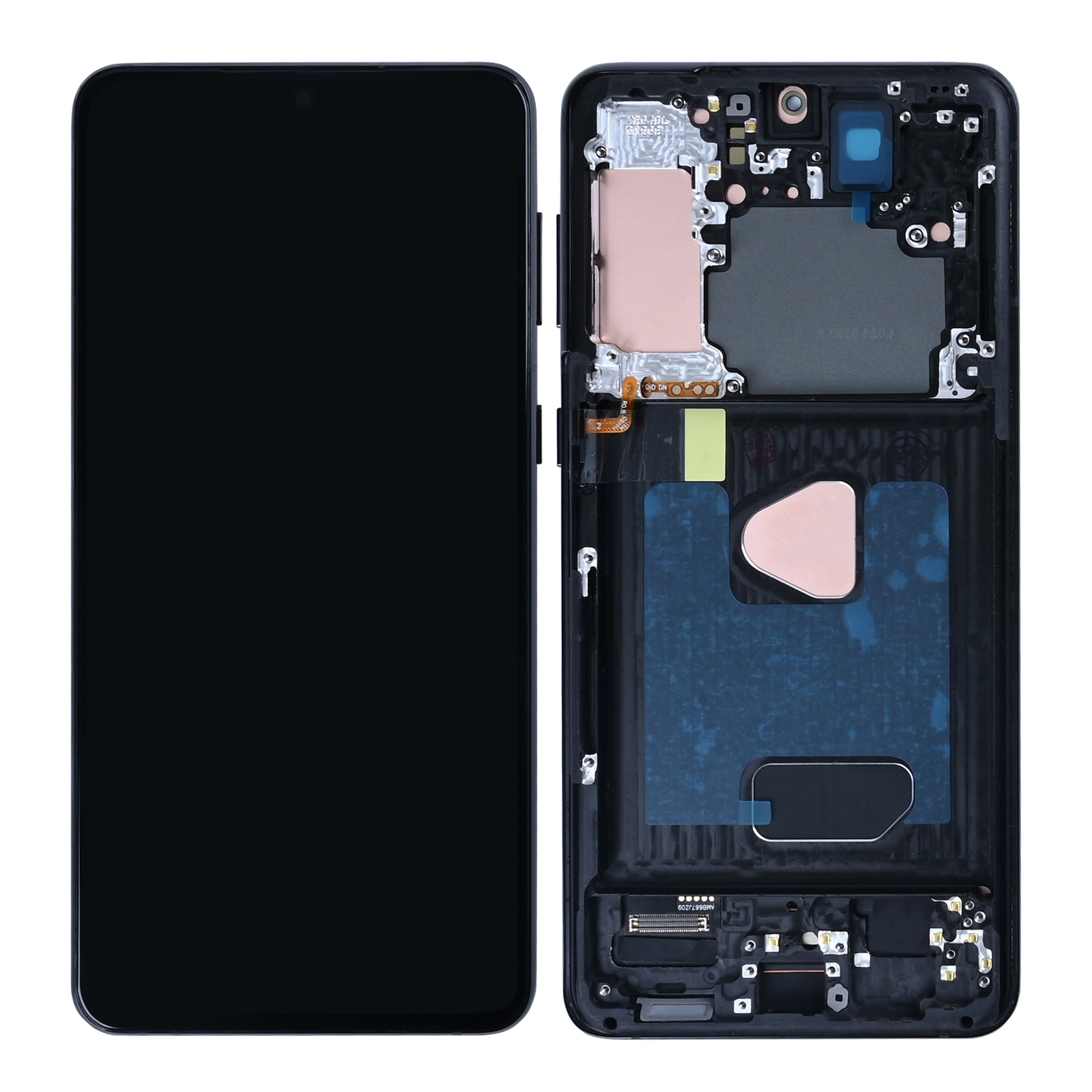 Ecrã e Digitalizador Samsung Galaxy S21 Plus 5G G996B Com Aro Phantom Black Soft-OLED
