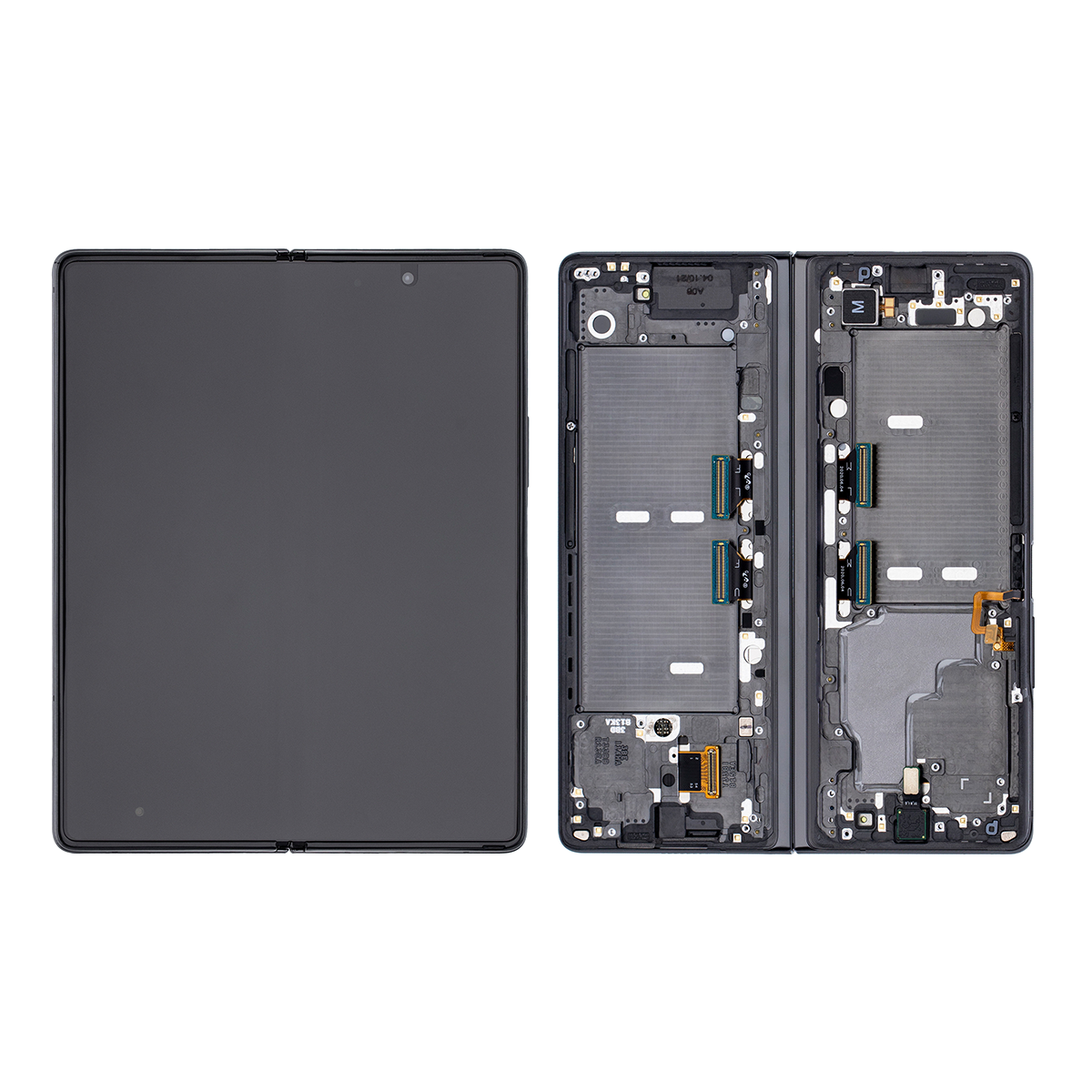 Samsung Galaxy Z Fold2 5G F916B Ecrã Principal e Digitalizador com Aro Mystic Black com Dobradiça Prateada Service Pack
