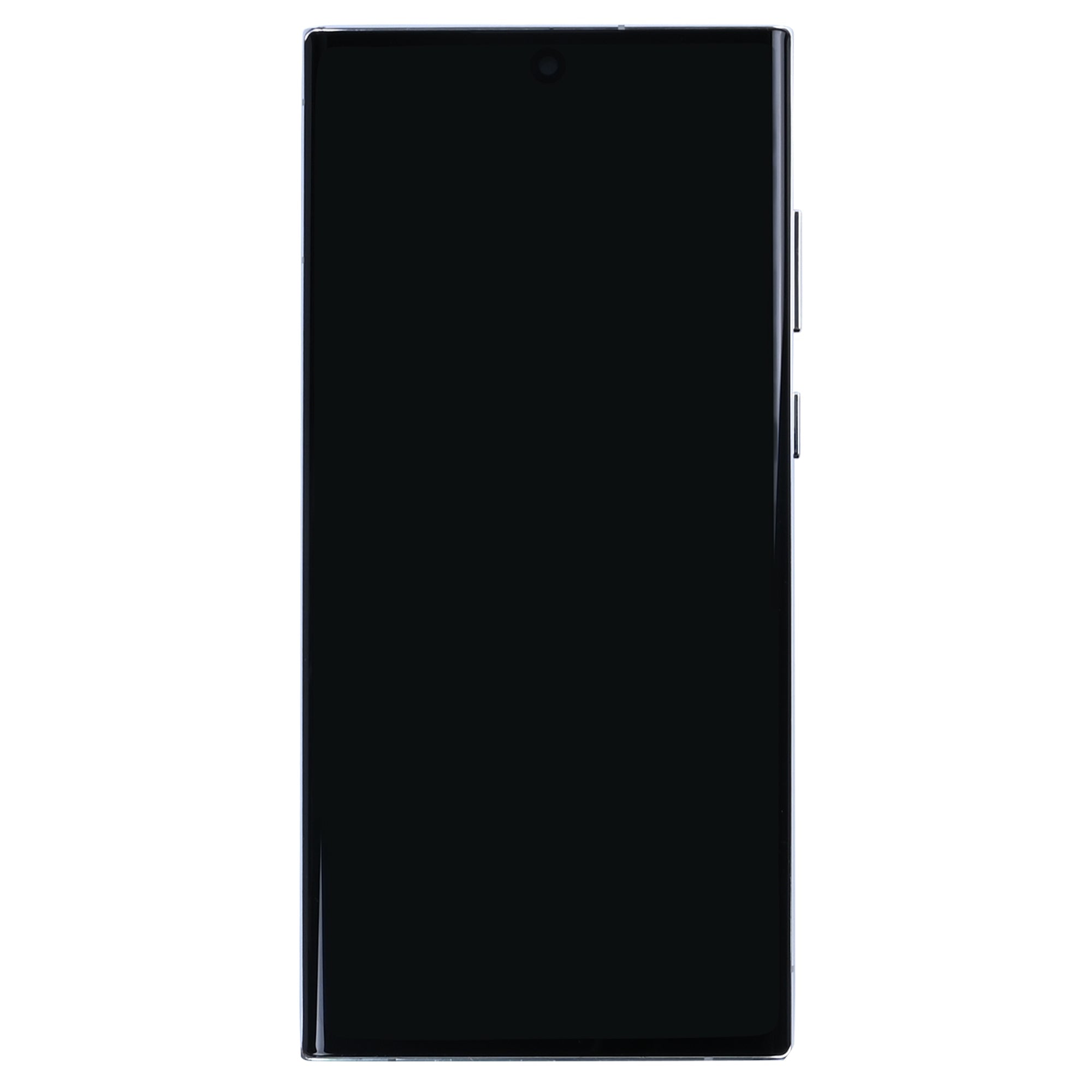 شاشة عرض وديجتايزر لهاتف سامسونج جالكسي S22 الترا S908B مع إطار أبيض فانتوم Soft-OLED