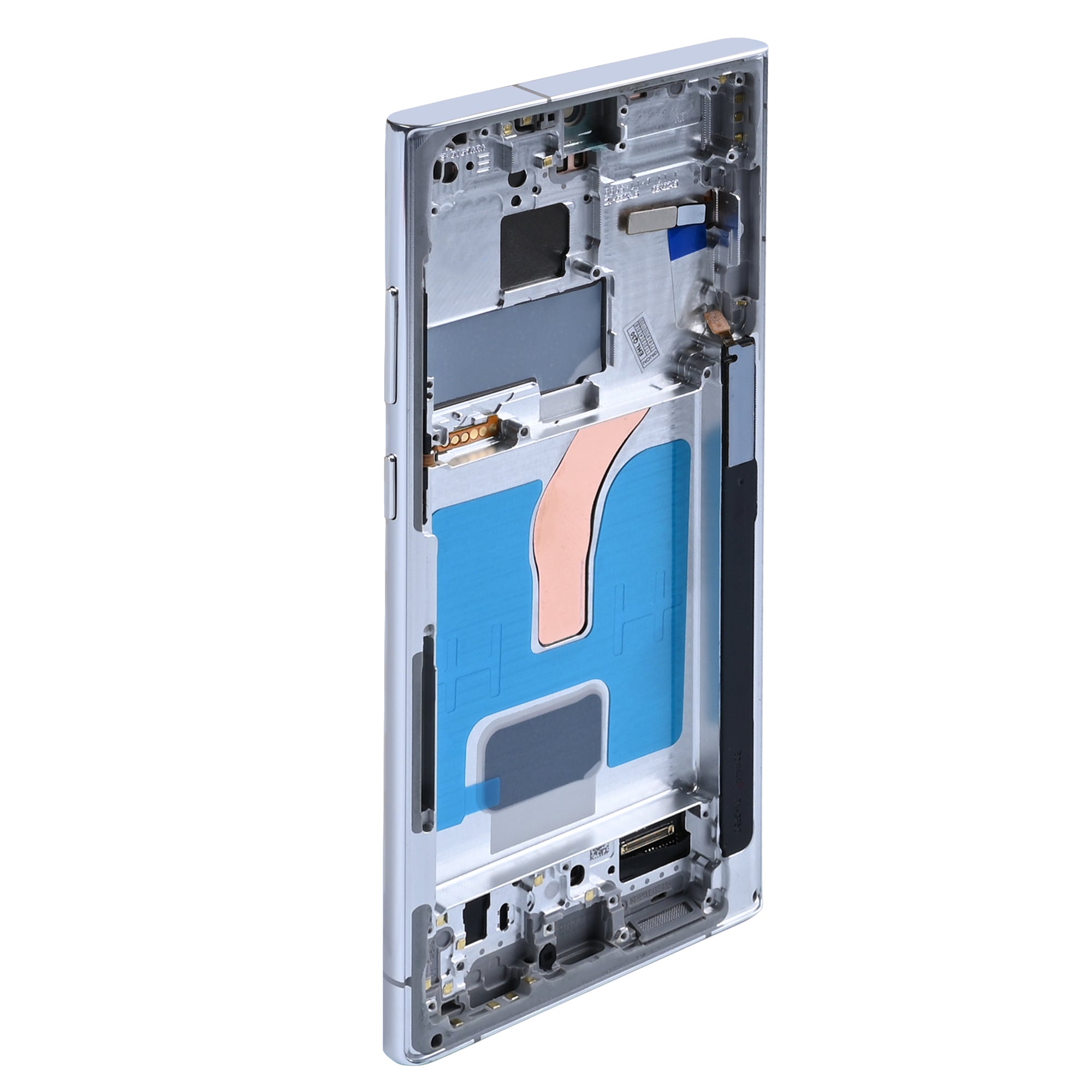 شاشة عرض وديجتايزر لهاتف سامسونج جالكسي S22 الترا S908B مع إطار أبيض فانتوم Soft-OLED
