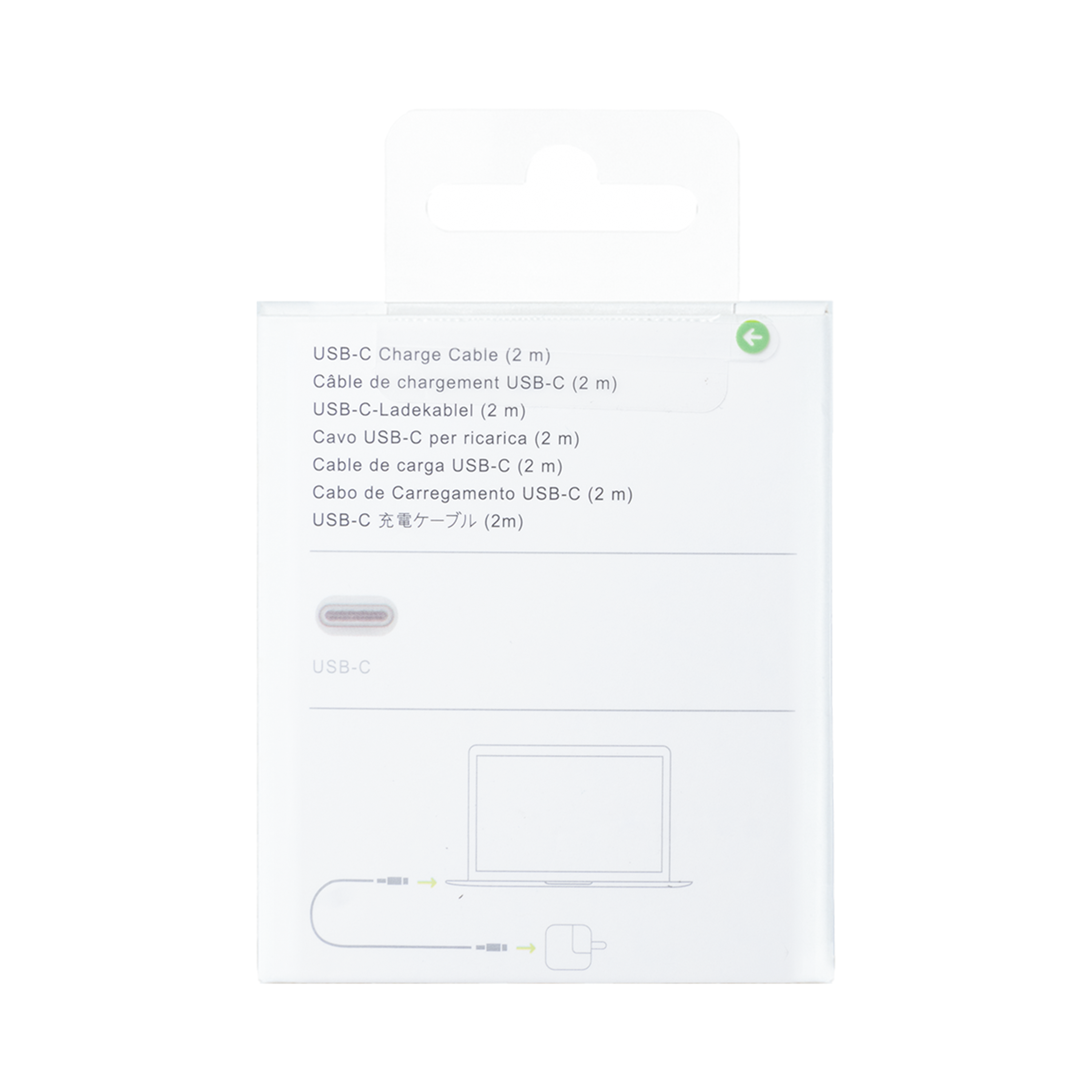Para Cabo USB-C para USB-C Apple 200cm Branco Caixa de Retalho