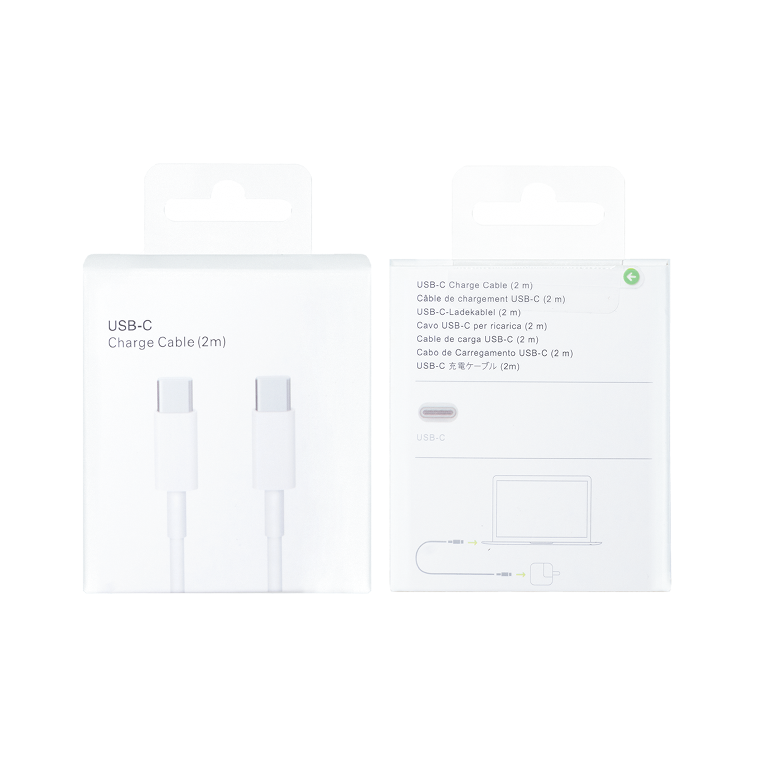 Para Cabo USB-C para USB-C Apple 200cm Branco Caixa de Retalho