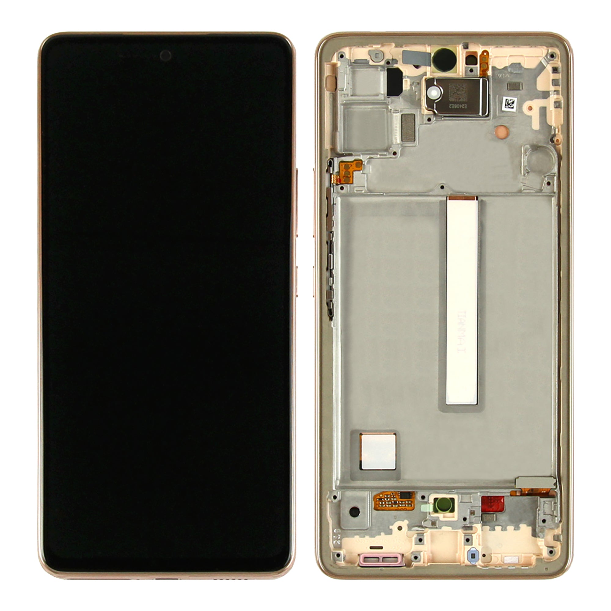 شاشة سامسونج جالاكسي A53 5G A536B ومحول رقمي مع إطار (Peach Service Pack)