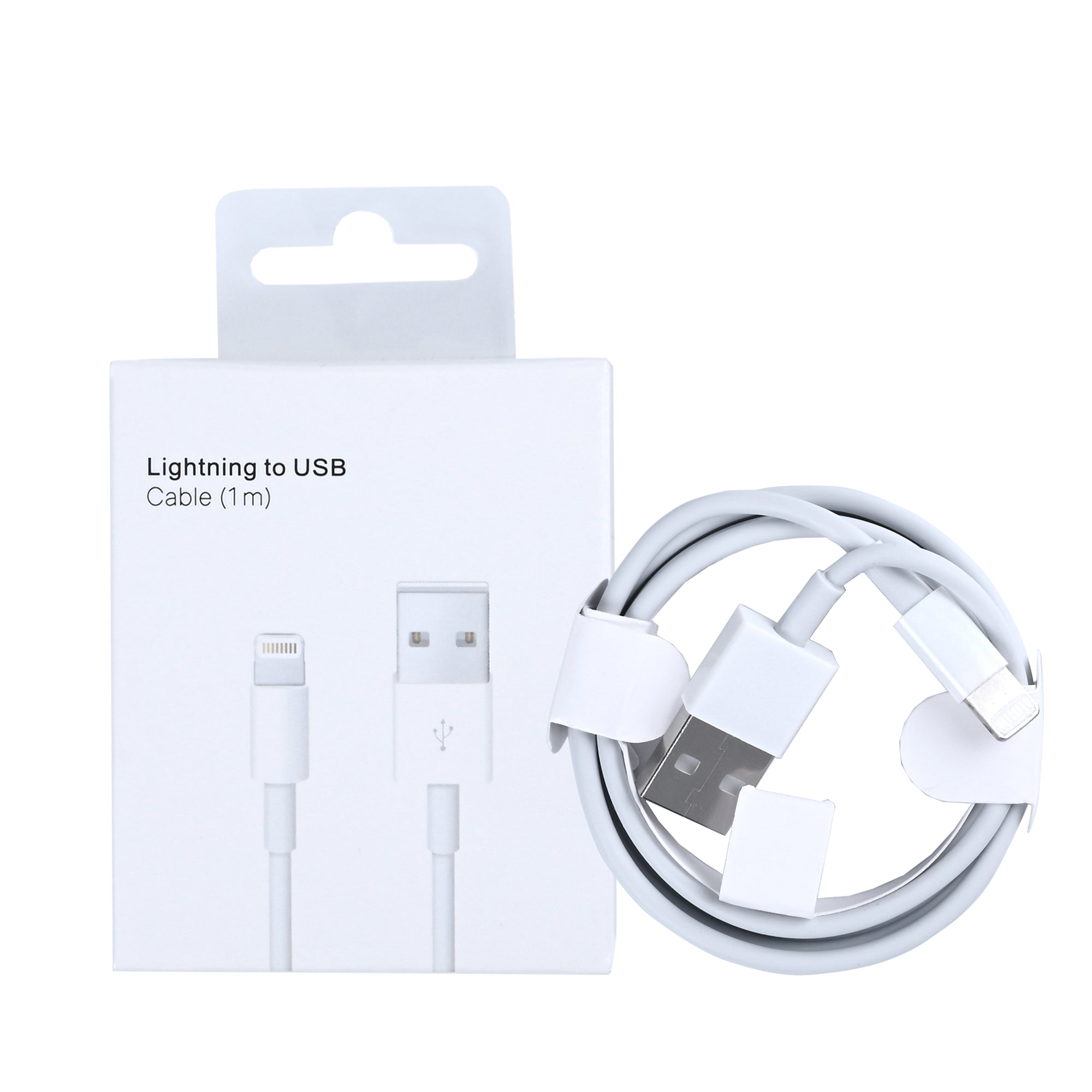 Para Cabo USB-A para Lightning Apple 100cm Branco Caixa de Retalho