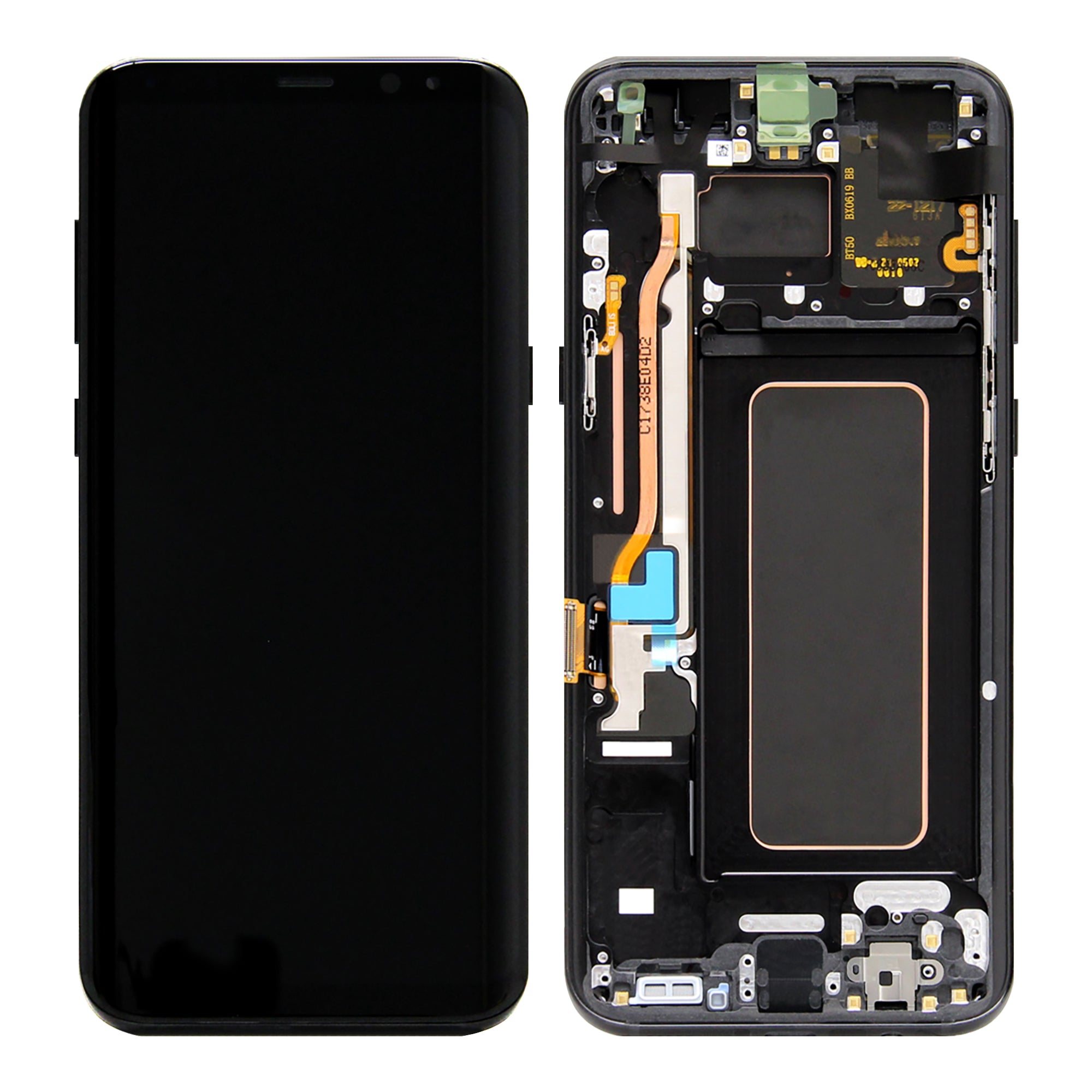 Ecrã e Digitalizador Samsung Galaxy S8 Plus G955F com Aro Preto Meia-noite Serviço Pack